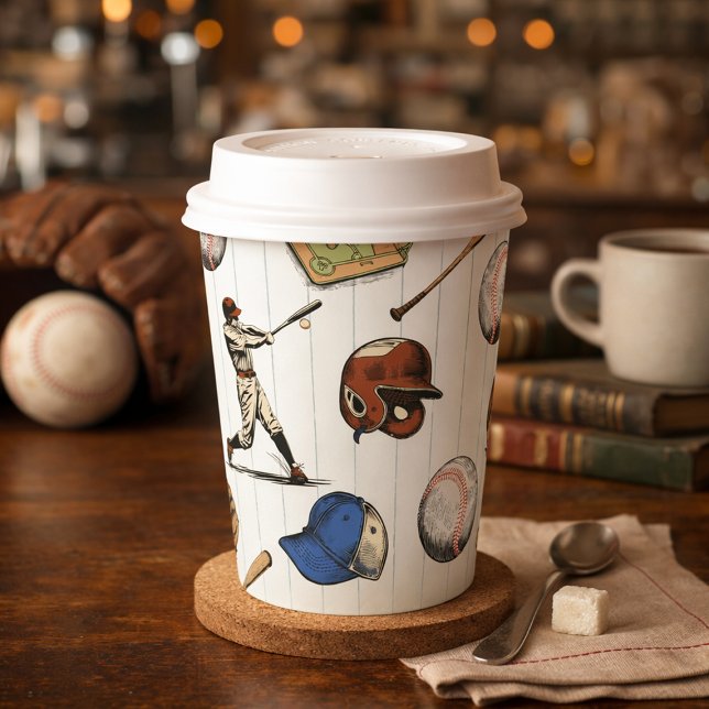 Vintage Baseball Birthday Paper Cups (Vintage Baseball Birthday Paper Cups)