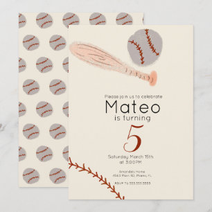 Vintage Baseball Birthday Party Invitation
