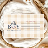 Vintage Baseball Boys Baby Shower Note for Baby