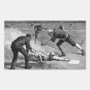 Vintage Baseball by Thure De Thulstrup, 1885 Rectangular Sticker