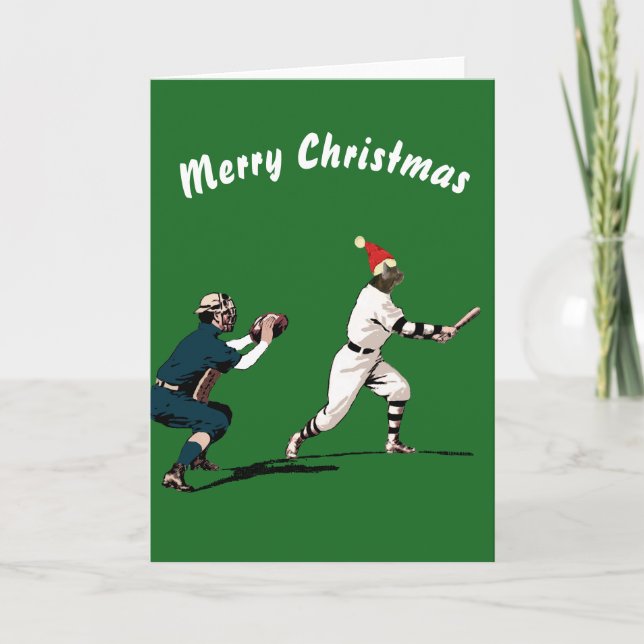 Vintage Baseball Christmas Card (Front)