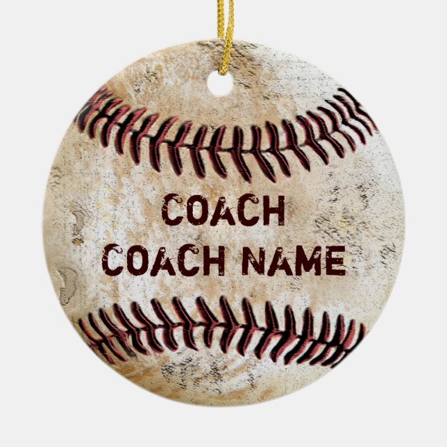 Vintage Baseball Coach Gifts PERSONALIZED Ornament (Front)