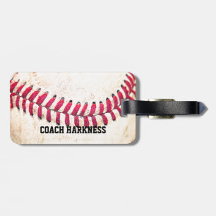 Vintage Baseball Custom Name Luggage Tag