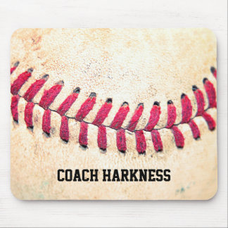 Vintage Baseball Custom Name Mouse Pad