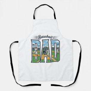 Vintage Baseball Dad Engraved Letter Shirt Design_ Apron