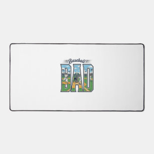 Vintage Baseball Dad Engraved Letter Shirt Design_ Desk Mat