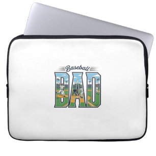 Vintage Baseball Dad Engraved Letter Shirt Design_ Laptop Sleeve