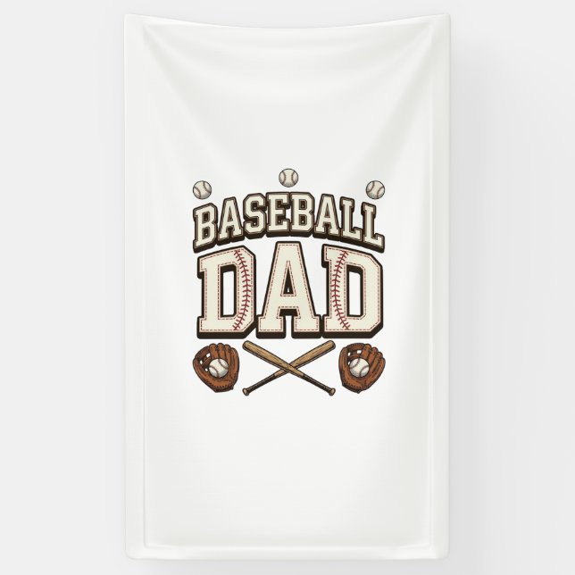Vintage Baseball Dad Father’s Day Banner (Vertical)