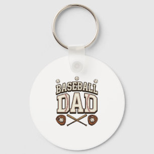 Vintage Baseball Dad Father’s Day Key Ring