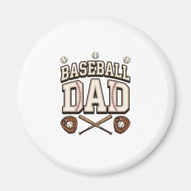 Vintage Baseball Dad Father’s Day Magnet (Front)