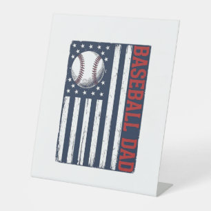 Vintage Baseball Dad Flag Shirt Design_1 Pedestal Sign