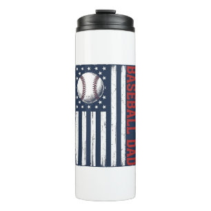 Vintage Baseball Dad Flag Shirt Design_1 Thermal Tumbler
