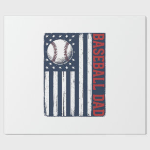Vintage Baseball Dad Flag Shirt Design_1 Wrapping Paper