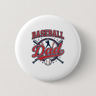 Vintage Baseball Dad Shirt Design_1 6 Cm Round Badge
