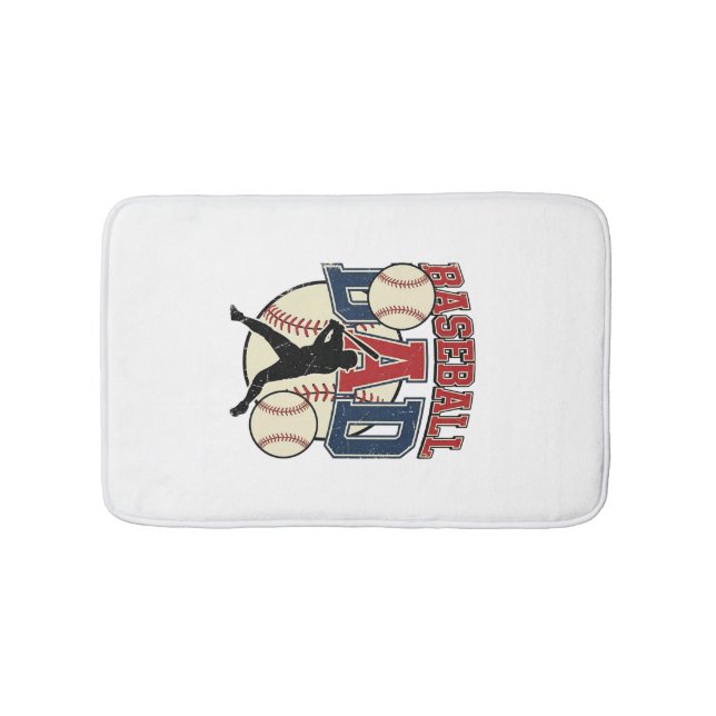 Vintage Baseball Dad Shirt Design_1 Bath Mat (Front)
