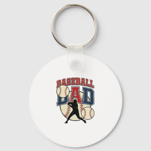 Vintage Baseball Dad Shirt Design_1 Key Ring