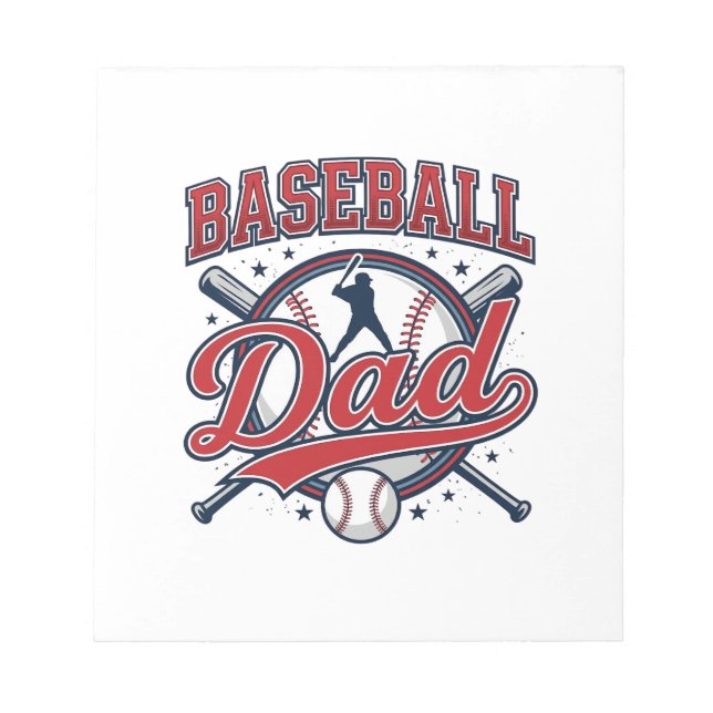 Vintage Baseball Dad Shirt Design_1 Notepad (Front)