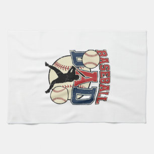 Vintage Baseball Dad Shirt Design_1 Tea Towel