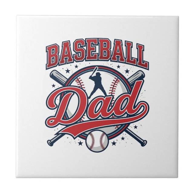Vintage Baseball Dad Shirt Design_1 Tile (Front)