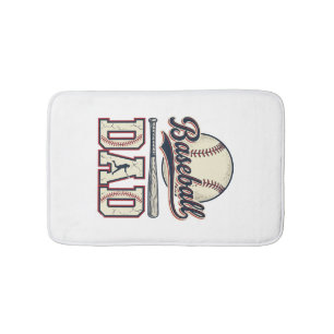 Vintage Baseball Dad Vector Shirt Design_1 Bath Mat