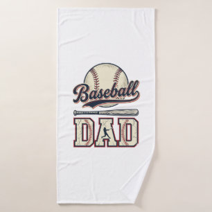 Vintage Baseball Dad Vector Shirt Design_1 Bath Towel