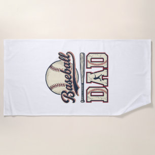 Vintage Baseball Dad Vector Shirt Design_1 Beach Towel
