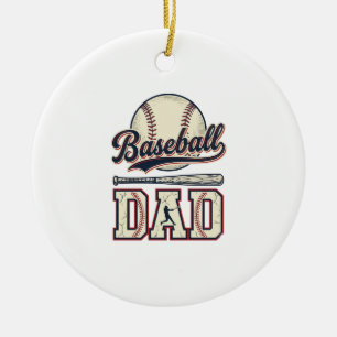 Vintage Baseball Dad Vector Shirt Design_1 Ceramic Tree Decoration