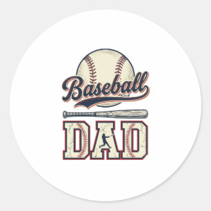 Vintage Baseball Dad Vector Shirt Design_1 Classic Round Sticker