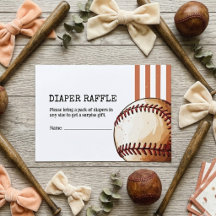 Vintage Baseball Diaper Raffle Baby Shower