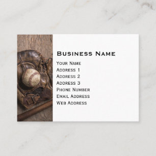 Vintage Baseball Equipment Business Card