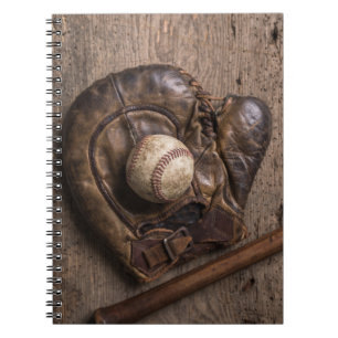 Vintage Baseball Equipment Spiral Notebook