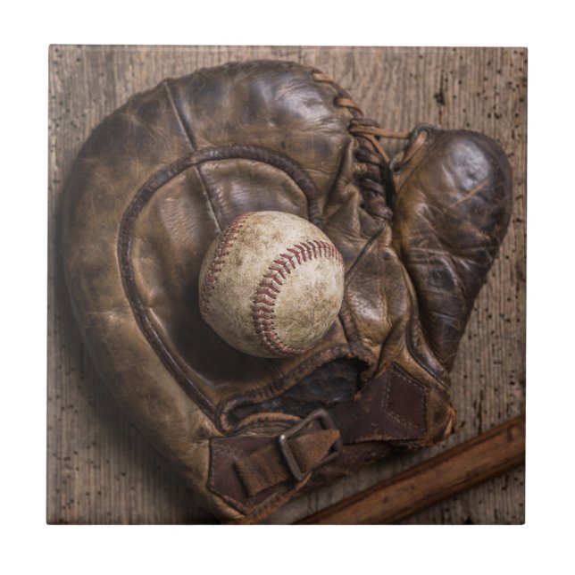 Vintage Baseball Equipment Tile (Front)