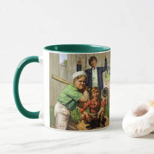 Vintage Baseball Game, Children Boys Sports Player Mug