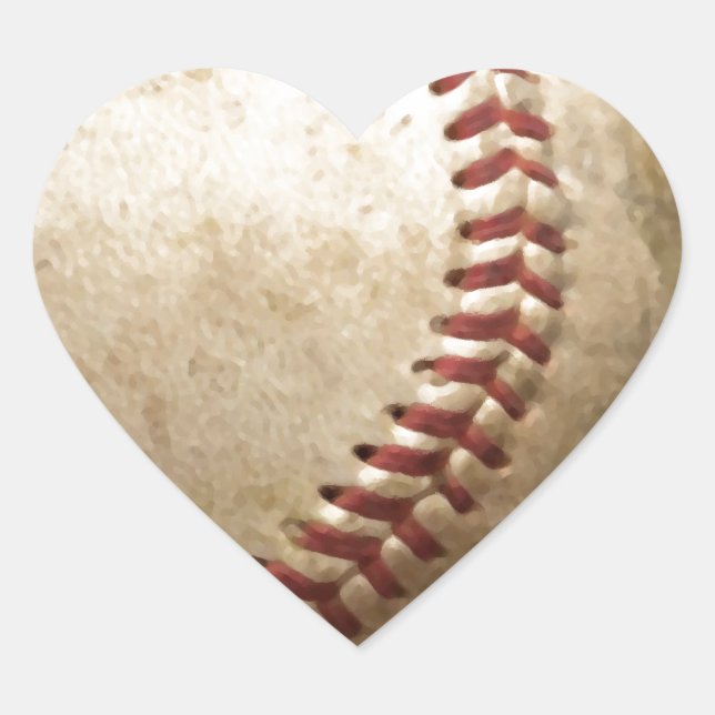 Vintage Baseball Heart Sticker (Front)