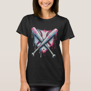 Vintage Baseball Ice Cream Home Plate Drip Game Da T-Shirt