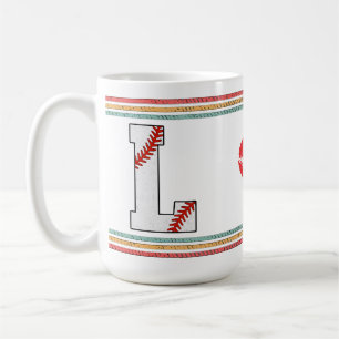 Vintage Baseball Letter L Retro Birthday Athlete Coffee Mug