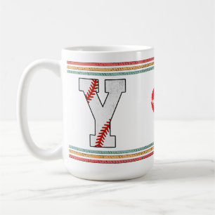 Vintage Baseball Letter Y Retro Birthday Athlete Coffee Mug