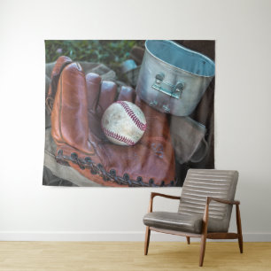 Vintage Baseball Mit and Ball Baseball  Glove Amer Tapestry