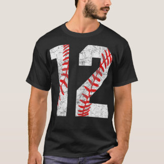 Vintage Baseball Mum 12 Jersey Baseball Favourite  T-Shirt