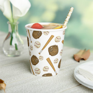Vintage Baseball Nostalgic Sports Themed Paper Cups