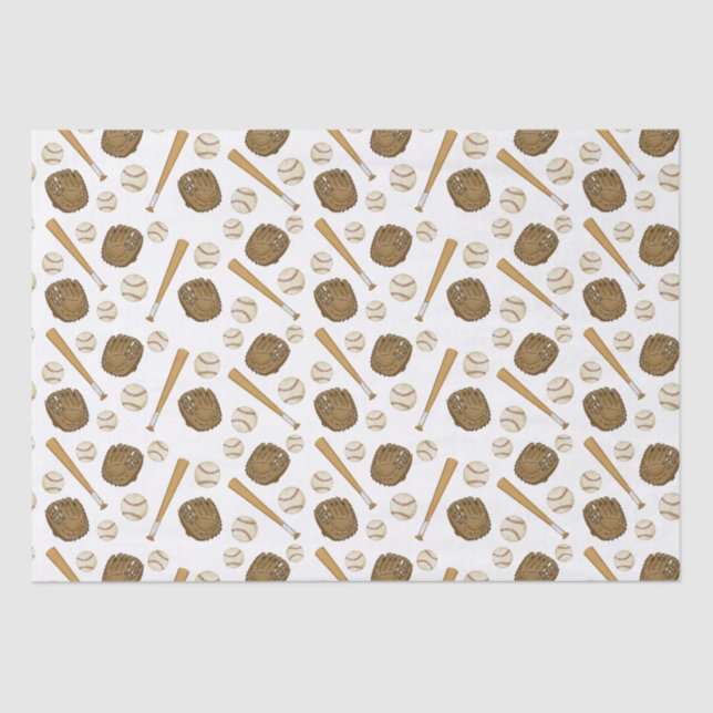 Vintage Baseball Nostalgic Sports Themed Tissue Paper (Front)