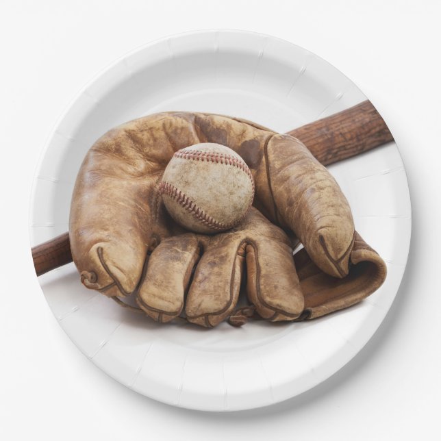 Vintage Baseball Paper Plate (Front)