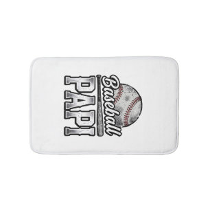 Vintage Baseball Papi Distressed Dad Shirt Design_ Bath Mat