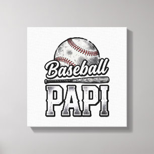 Vintage Baseball Papi Distressed Dad Shirt Design_ Canvas Print