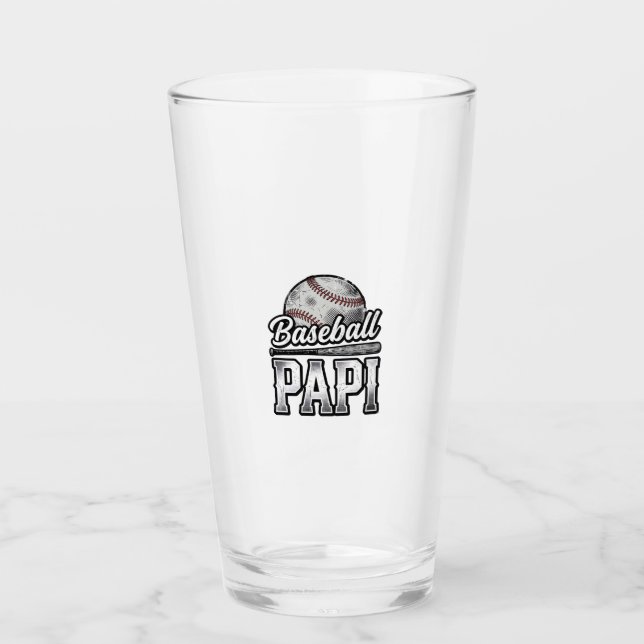 Vintage Baseball Papi Distressed Dad Shirt Design_ Glass (Front)