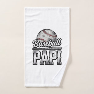 Vintage Baseball Papi Distressed Dad Shirt Design_ Hand Towel