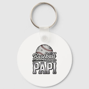 Vintage Baseball Papi Distressed Dad Shirt Design_ Key Ring