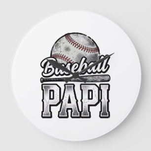 Vintage Baseball Papi Distressed Dad Shirt Design_ Large Clock