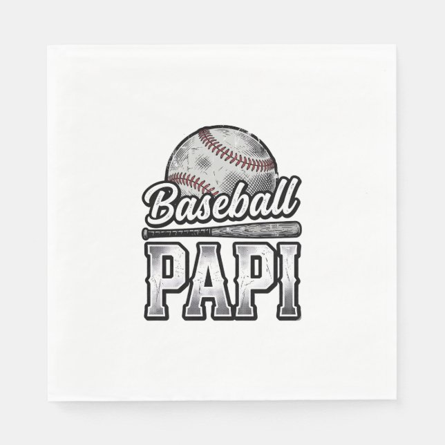 Vintage Baseball Papi Distressed Dad Shirt Design_ Napkin (Front)