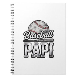Vintage Baseball Papi Distressed Dad Shirt Design_ Notebook